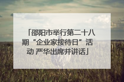 邵阳市举行第二十八期“企业家接待日”活动 严华出席并讲话