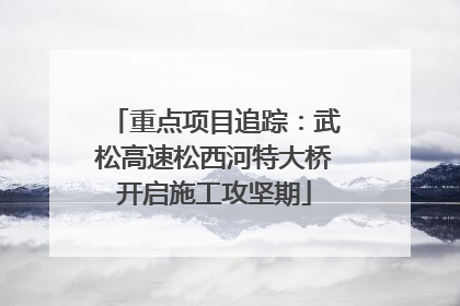 重点项目追踪：武松高速松西河特大桥开启施工攻坚期