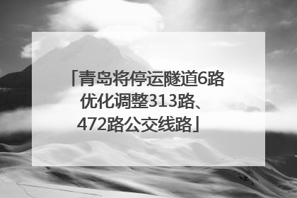 青岛将停运隧道6路 优化调整313路、472路公交线路