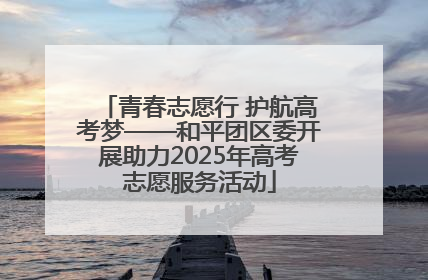 青春志愿行 护航高考梦——和平团区委开展助力2025年高考志愿服务活动