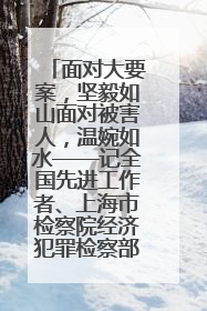 面对大要案，坚毅如山面对被害人，温婉如水——记全国先进工作者、上海市检察院经济犯罪检察部主任马玮玮