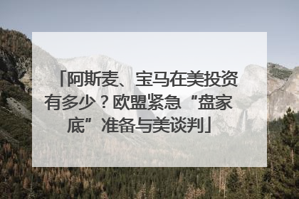 阿斯麦、宝马在美投资有多少？欧盟紧急“盘家底”准备与美谈判