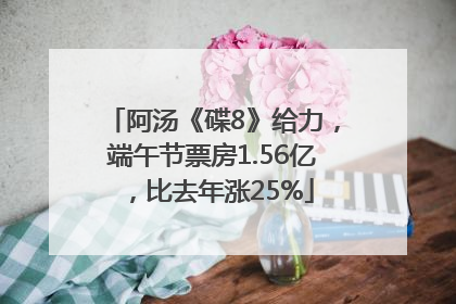 阿汤《碟8》给力，端午节票房1.56亿，比去年涨25%