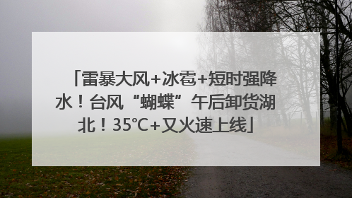 雷暴大风+冰雹+短时强降水！台风“蝴蝶”午后卸货湖北！35℃+又火速上线