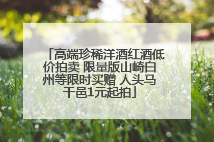 高端珍稀洋酒红酒低价拍卖 限量版山崎白州等限时买赠 人头马干邑1元起拍