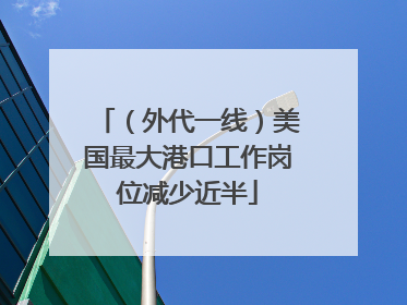 （外代一线）美国最大港口工作岗位减少近半