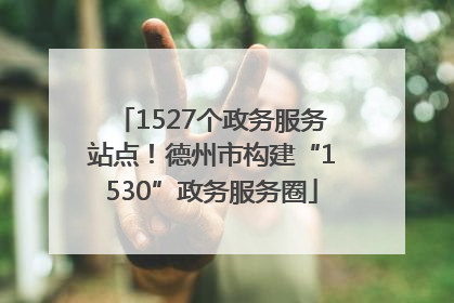 1527个政务服务站点！德州市构建“1530”政务服务圈