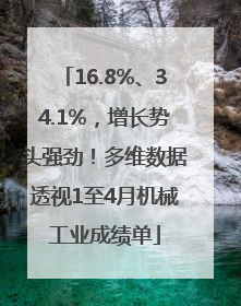 16.8%、34.1%，增长势头强劲！多维数据透视1至4月机械工业成绩单