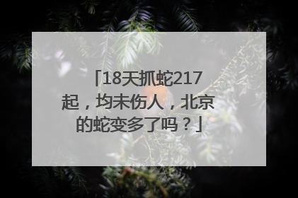 18天抓蛇217起，均未伤人，北京的蛇变多了吗？