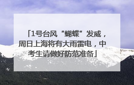 1号台风“蝴蝶”发威，周日上海将有大雨雷电，中考生请做好防范准备