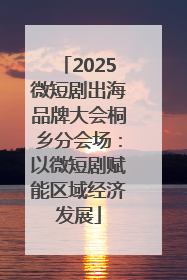 2025微短剧出海品牌大会桐乡分会场：以微短剧赋能区域经济发展
