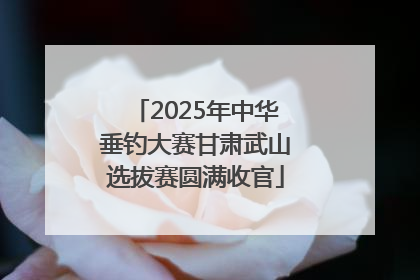 2025年中华垂钓大赛甘肃武山选拔赛圆满收官