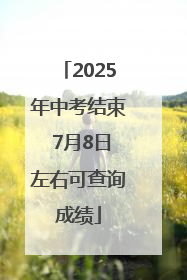 2025年中考结束 7月8日左右可查询成绩