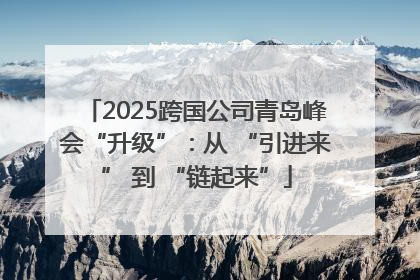 2025跨国公司青岛峰会“升级”：从 “引进来” 到 “链起来”