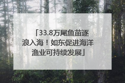 33.8万尾鱼苗逐浪入海！如东促进海洋渔业可持续发展