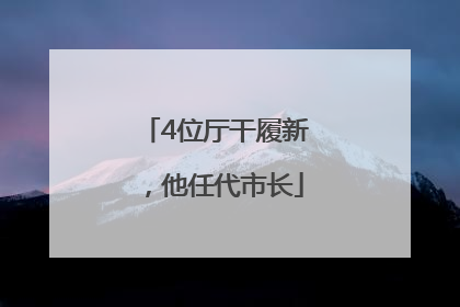 4位厅干履新，他任代市长