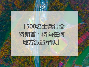 500名士兵待命 特朗普：将向任何地方派遣军队