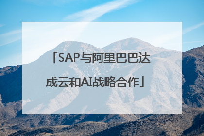 SAP与阿里巴巴达成云和AI战略合作